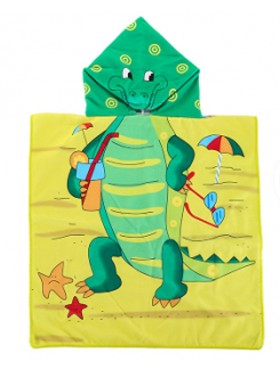 Kids Dinosaur Patterned Hoodie Towel